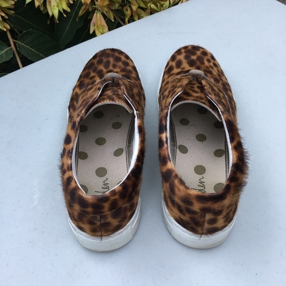 Boden Leopard Print Calf Hair Slip On Sneakers 37 - Picture 3 of 8